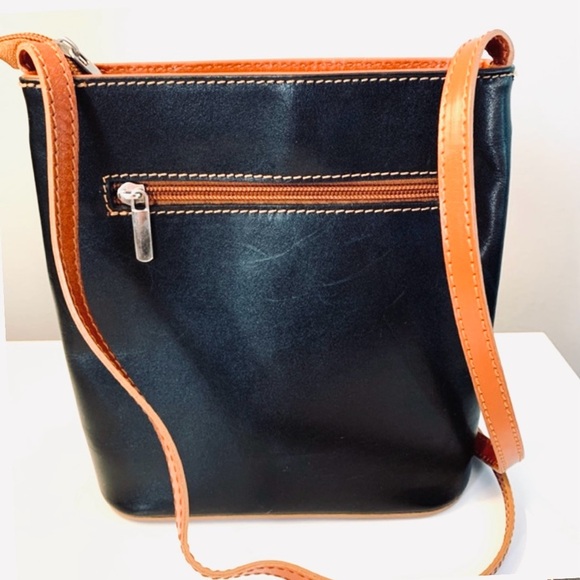 VERA PELLE Leather Made in Italy Small Zipper Crossbody Shoulder Bag - Picture 3 of 7